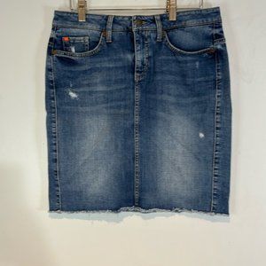 Cambio denim raw edge  mini skirt size medium